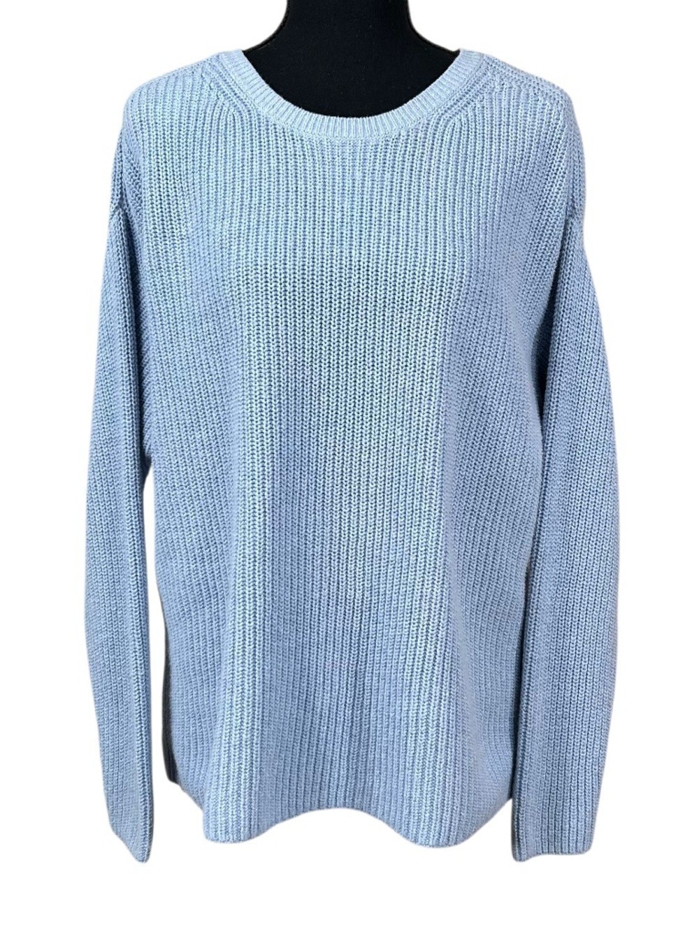 Croft & Barrow Light Blue Ribbed Knit Pullover Sweater Size XL